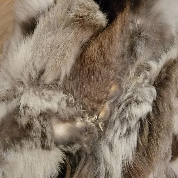 Genuine Rabbit Fur Patchwork Bomber Jacket